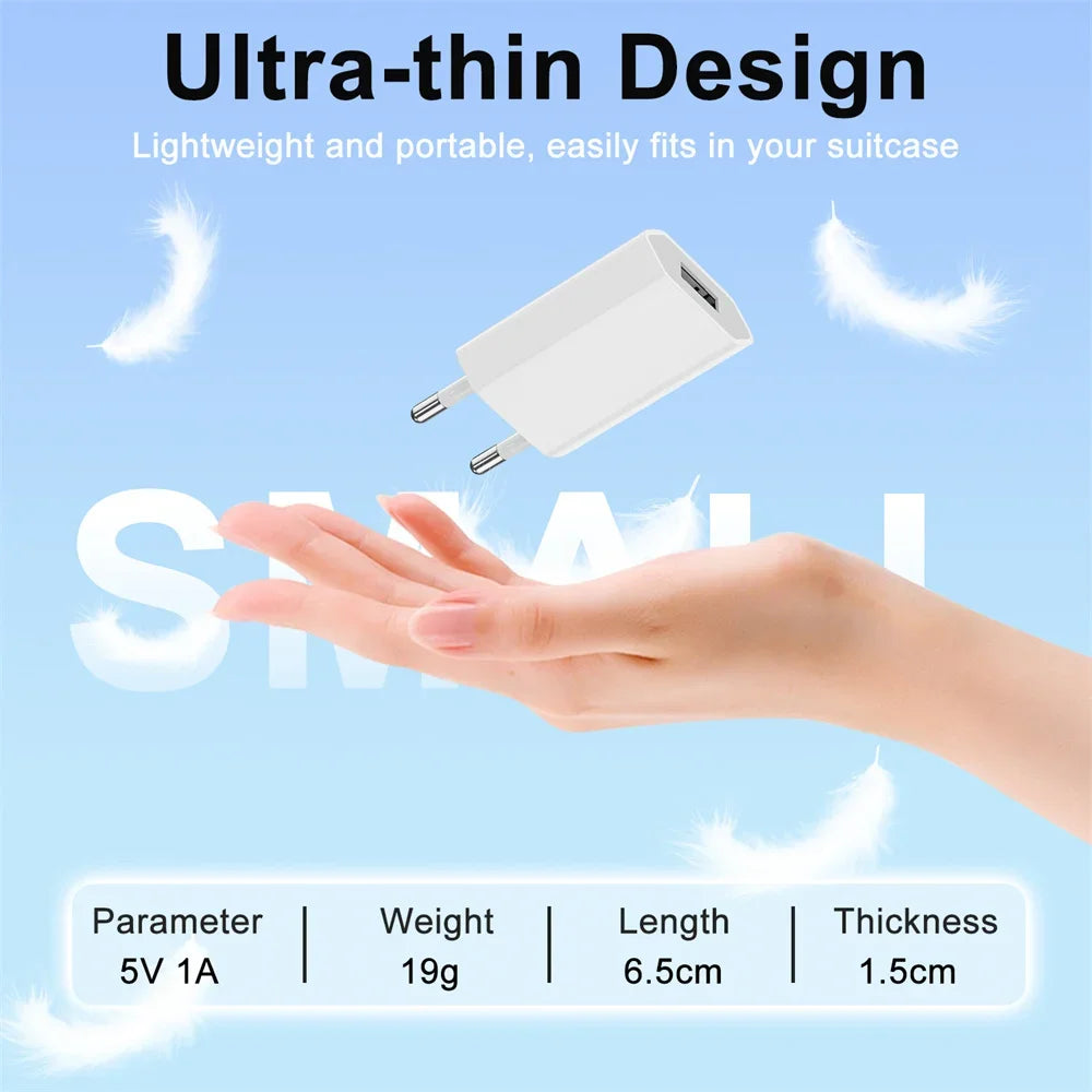 5V 1A USB Charger Fast Charging Mobile Phone Travel Wall Charger For iPhone Samsung Xiaomi Huawei Portable QC3.0 EU Plug Charger