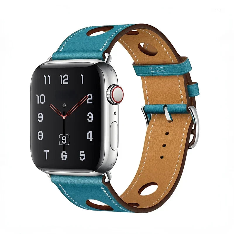 Genuine Leather Bracelet Strap For Apple Watch Band 45mm 49mm 41mm 44mm 42mm 46mm Leather Wristband iWatch Ultra 11 10 9 8 7 6 5