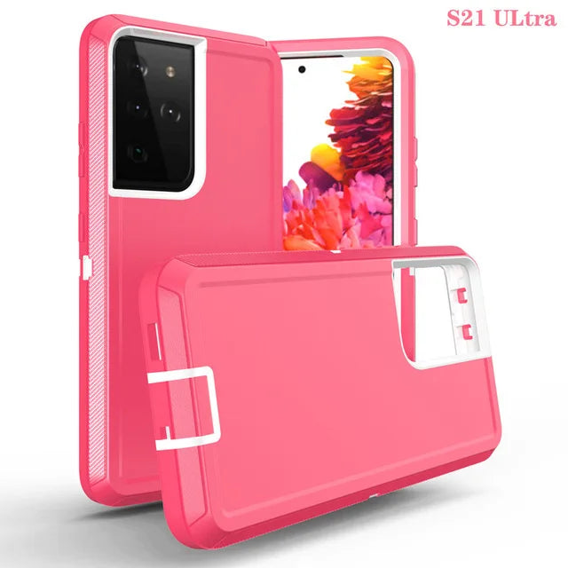 3 IN1 For Samsung Galaxy S23 S22 S21 S20 S24 ULTRA S10 S8 S9 S24Plus Note 20 10 Heavy Duty Shockproof Armor dustproof Phone Case