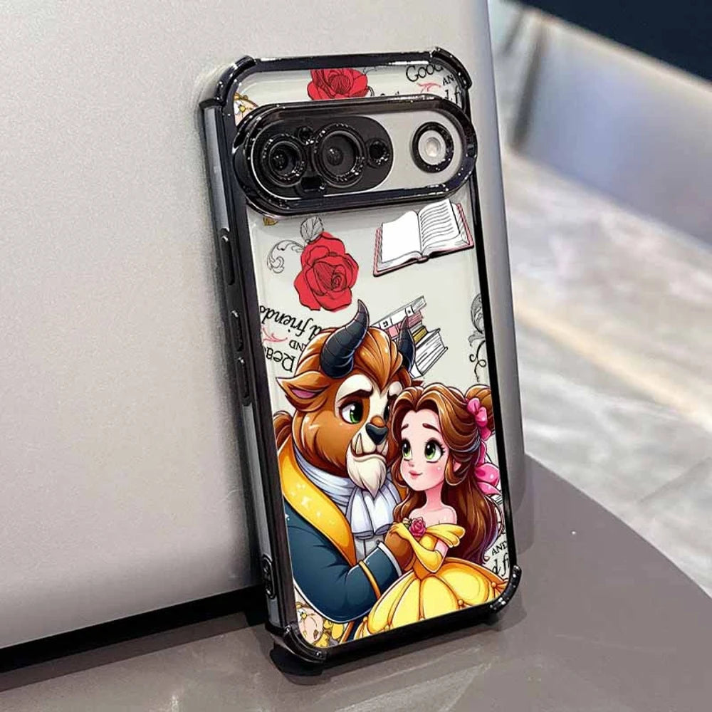 Beauty and the Beast Phone Case For Google Pixel 10A 9A 9 8A 8 7A 7 Pro XL Plating Drop-proof Transparent Soft Cover