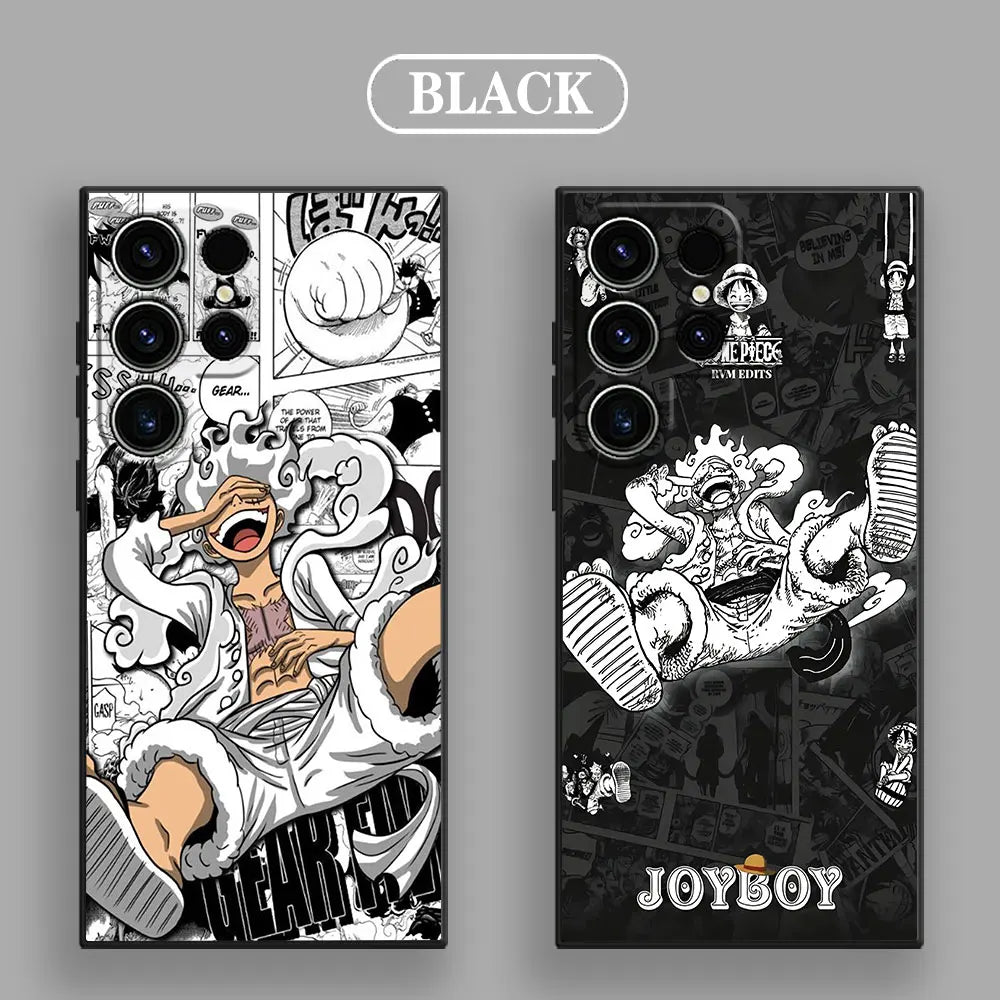 Japan O-One Piece Luffy Gear 5 Phone Case For Samsung Galaxy S25 S24 S23 S20 S21 FE S26 S22 Ultra S26 Plus S25FE Silicone Cover