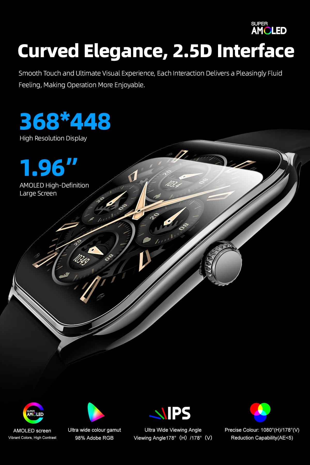 2026 New Smartwatch 1.96 inch Ultra-thin Bluetooth Call Health Monitor IP68 Waterproof 100 Sport Smart Bracelet For  Android iOS