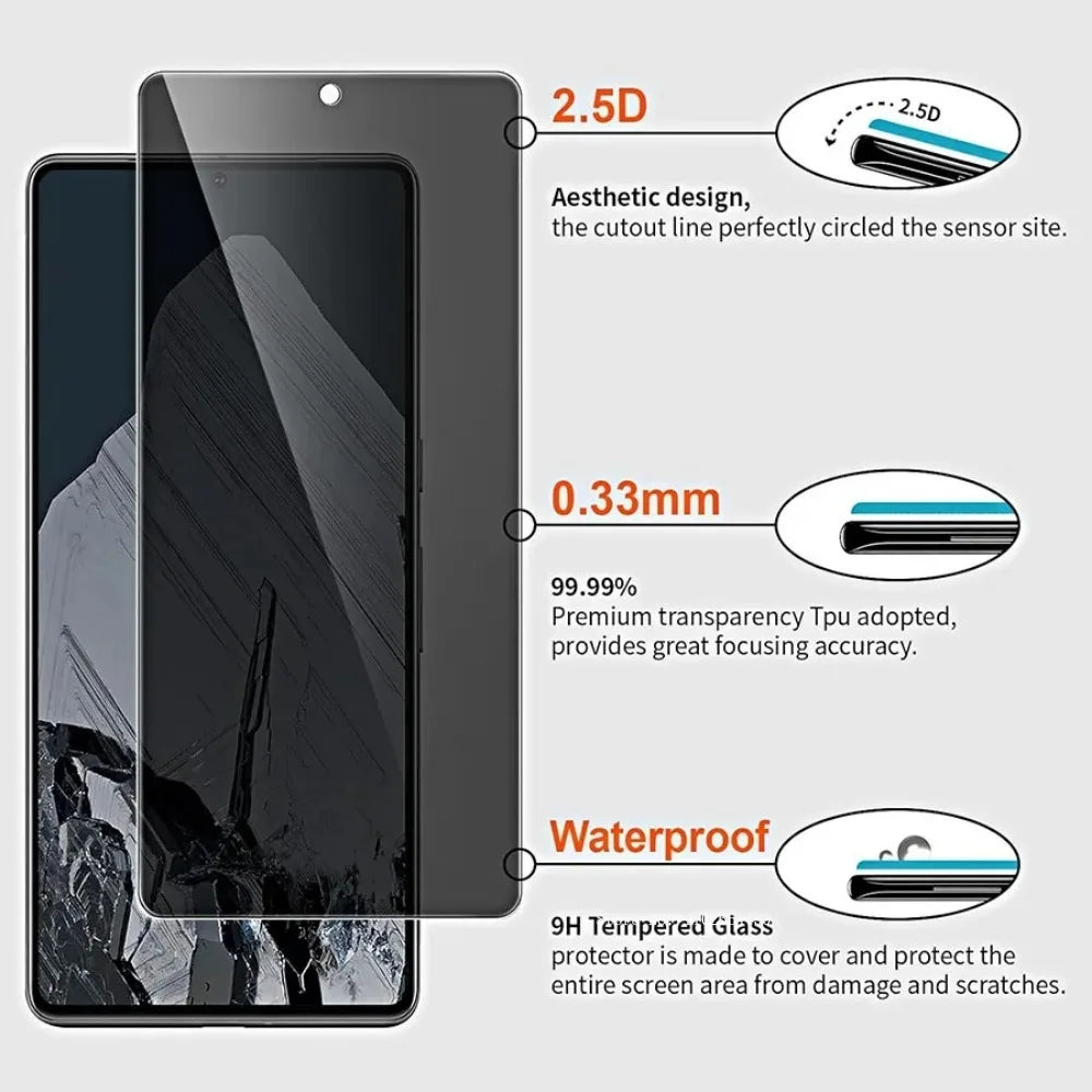 Anti Spy Tempered Glass For Google Pixel 6 7 8 Pro 5 7a 4 XL 5a 4a 4G Privacy Screen protector Google Pixel 6a 4 5a 5G Glass