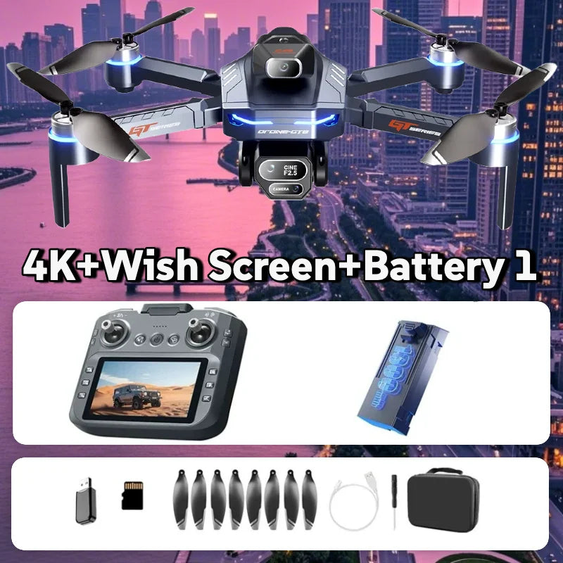 For Genuine GT8 Drone 4K Professional Dual Camera FPV GPS Brushless Motor Optical Flow Hovering Folding Quadcopter 4k 8K RC Dron