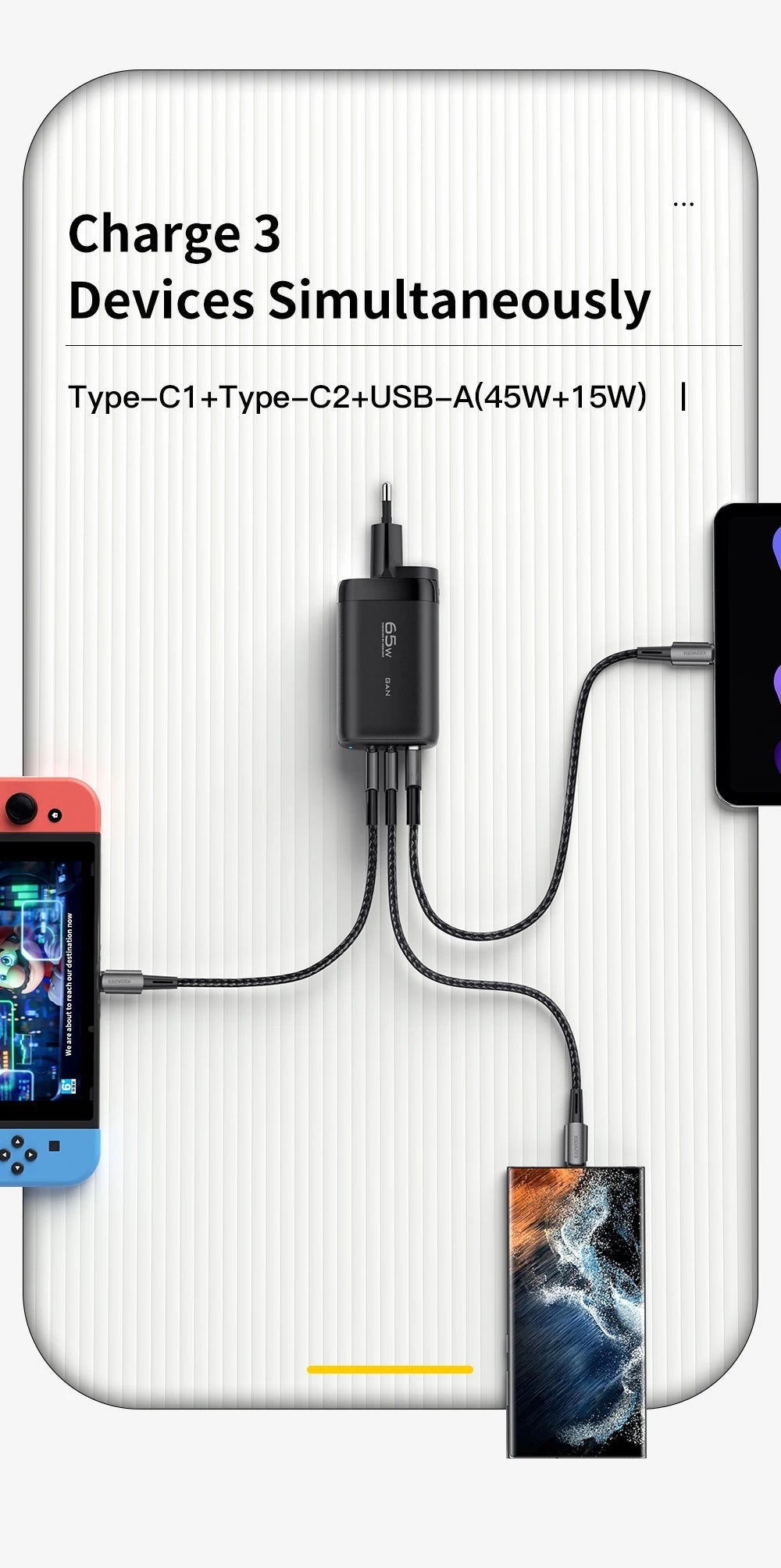 Essager 65W GaN USB Type C Charger For Laptop PPS 45W 25W Fast Charge For Samsung Xiaomi Realme mobile iPhone15 14 13 Pro Phone