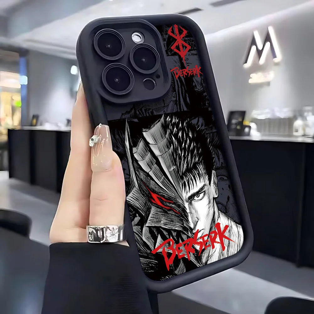 Anime Berserk Guts Phone Case for iPhone 17 16e 16 15 14 13 12 11 Air Pro Max Mini XR XS X 7 8 6 6s Plus Soft TPU Back Cover