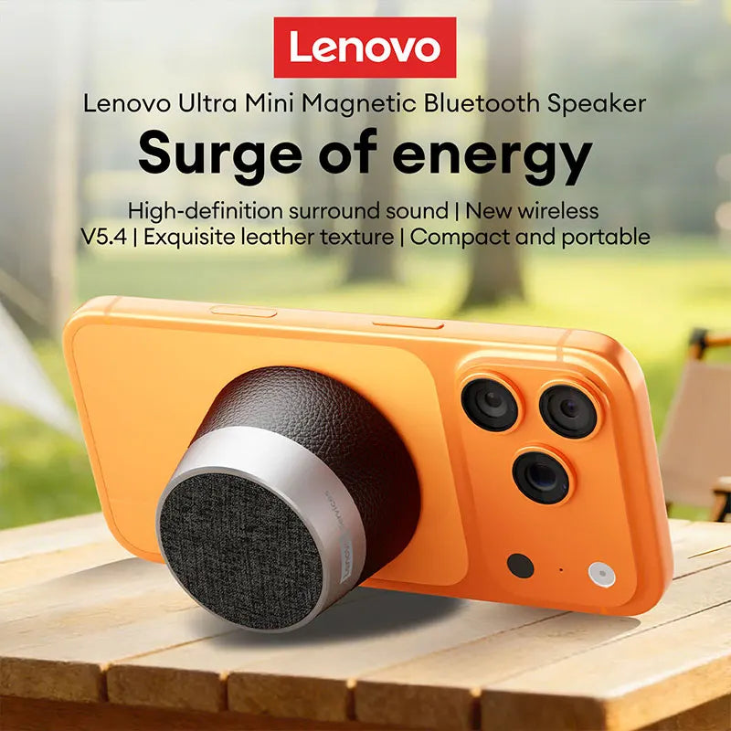 Lenovo HD103Pro Mini Magnetic Bluetooth V5.4 Speaker Portable Wireless Speaker 360° Surround Sound IPX5 Waterproof Phone Holder
