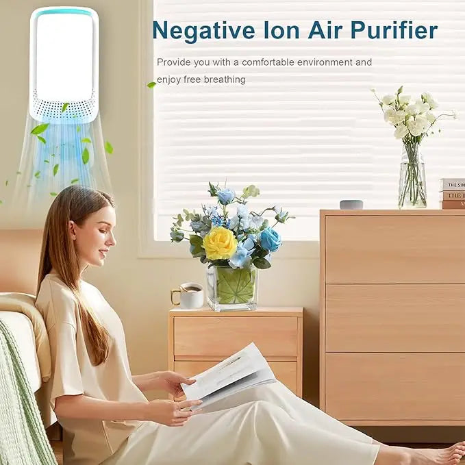 Portable Mini Air Purifier Freshener Deodorizer Negative Ionizer Home Office Air Cleaner for Pets Smokers Toilet - Single Piece