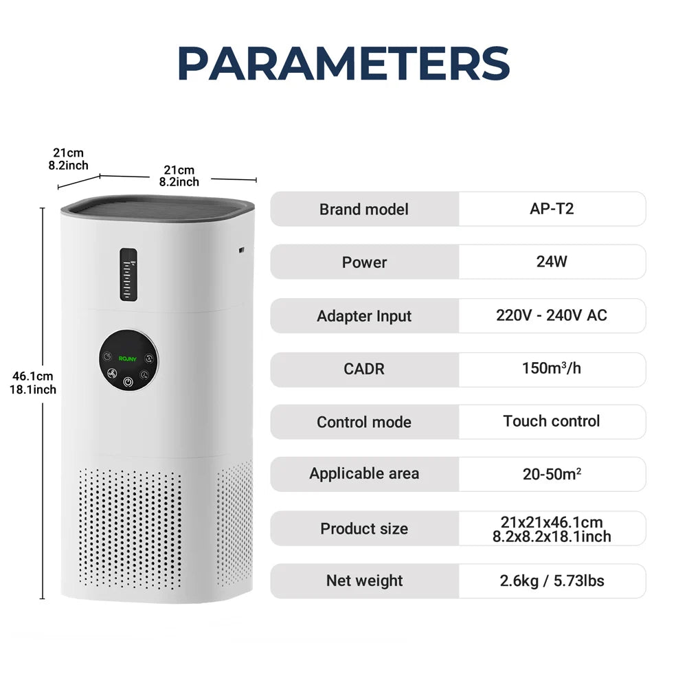 2-in-1 Air Purifier with Humidifier Combo for Home Allergies and Pets Hair, Smokers in Bedroom, H13 True HEPA Filter，White