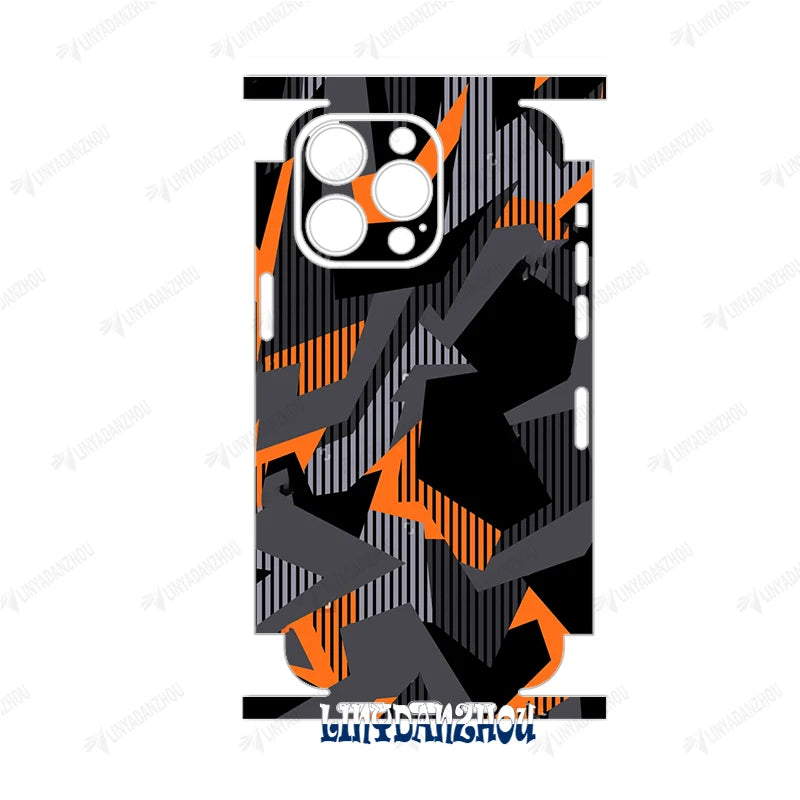 Colorful Decal Skin for iPhone 17 16 15 14 13 12 11 Pro XS Max XR Soft Back Screen Protector 3M Wrap with Side Skin Sticker