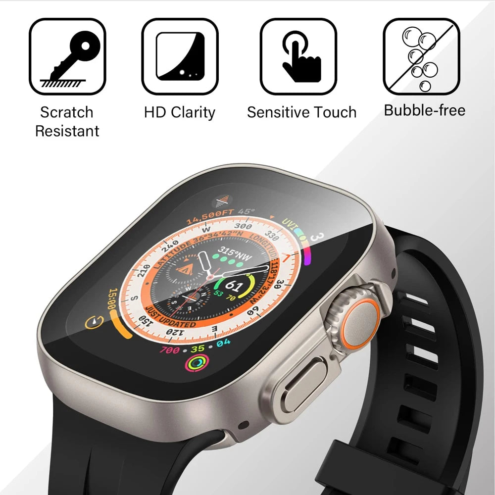 Case for Apple Watch Ultra 3/2/1 49mm Screen Protector,Full Coverage Scratch-Resistant Hard PC Protective Cover for iWatch 49 mm