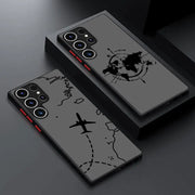 Line Airplane Topographic Back Phone Cover Case for Samsung Galaxy S9 S24 FE S22 Plus S25 Edge S21 S23 Ultra S20 S10