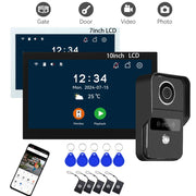 1080P Tuya Smart Doorbell Camera Home Video Intercom 5G Wifi 2 Wires 7/10 Inch Wireless Video Doorphone System 5-in-1 NFC Unlock