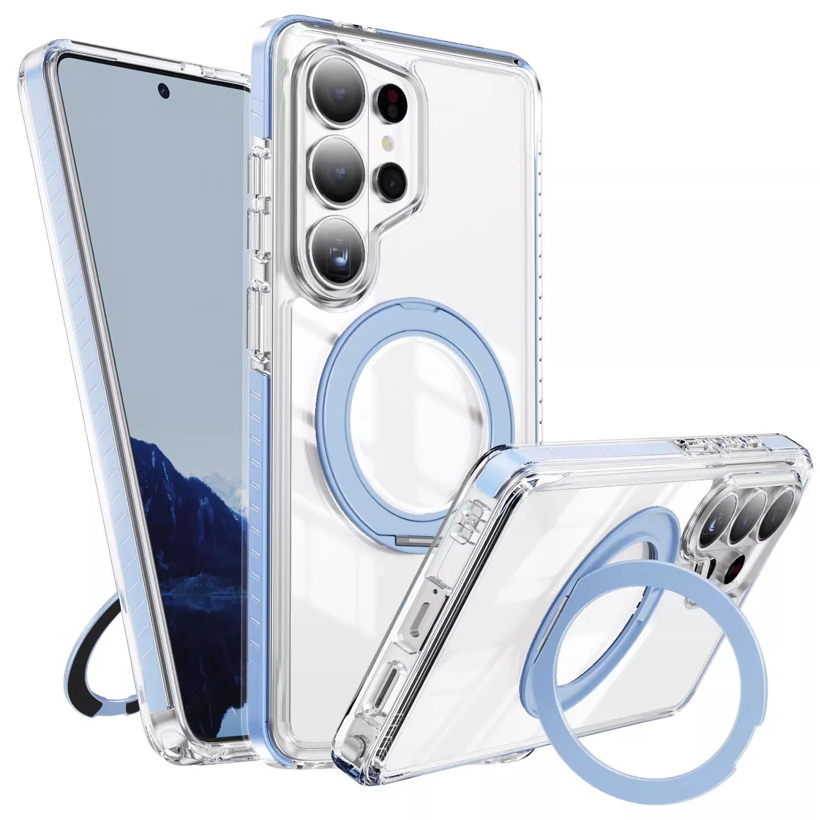 for S26Ultra S26+ For Magsafe 360°Rotation Stand Case For Samsung Galaxy S26 Ultra Plus S25 S24 Plus TPU Magnetic Charging Cover