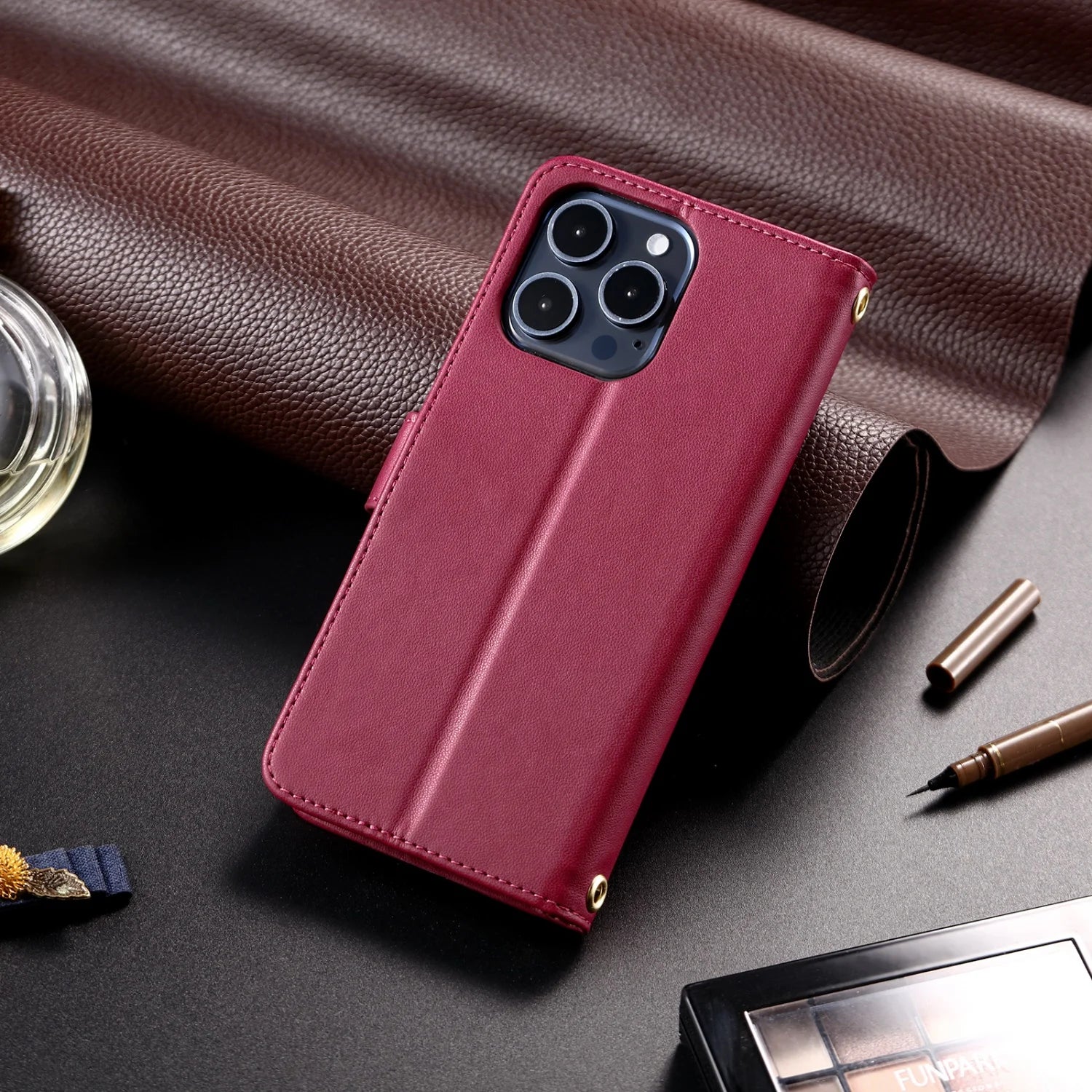 Luxury Leather Flip Phone Case For iPhone Air 17 16 15 Plus 14 13 Pro Max 11 12 Pro XR X XS Max Wallet Bracket Protect Cover