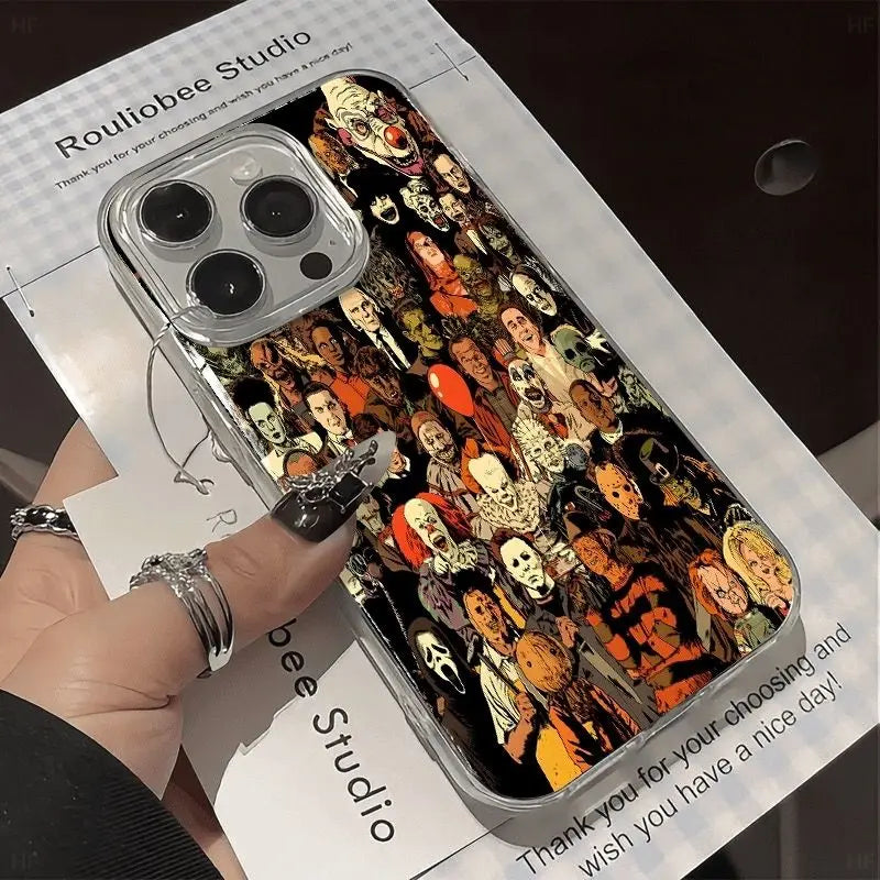 Halloween Horror Character Collection Phone Case For iPhone 17 16 15 14 13 12 11 Pro Max XR XS MAX 7 8 PLUS Air INS Gift Cover