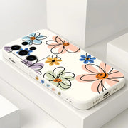 Hoop Flower Phone Case For Samsung Galaxy S25 S24 S23 S22 S21 S20 S10 S10E Ultra Plus FE Note 20 Ultra Plus Cover