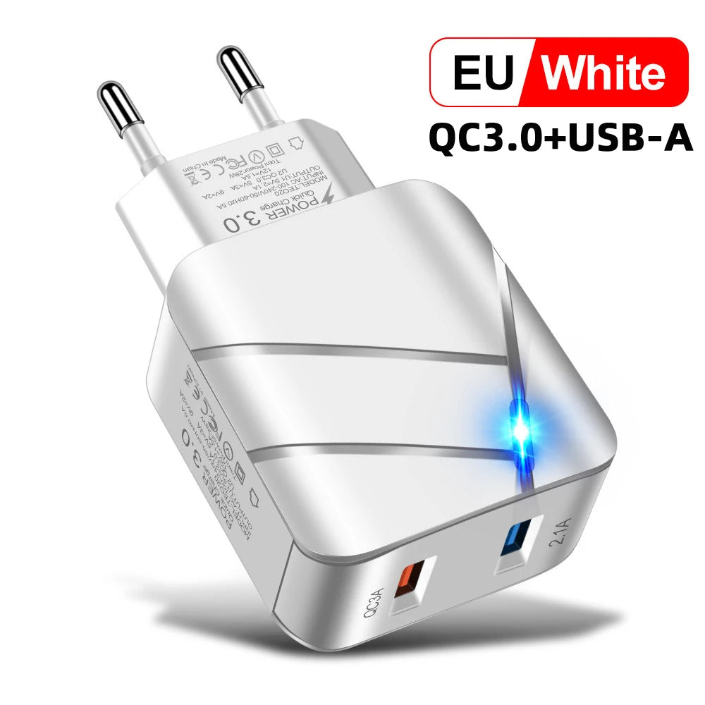 AIXXCO USB PD Quick Charge 28W 40W USB Charger QC3.0 2A Fast Wall Charger Mobile Phone Charger for Samsung Xiaomi iPhone 12