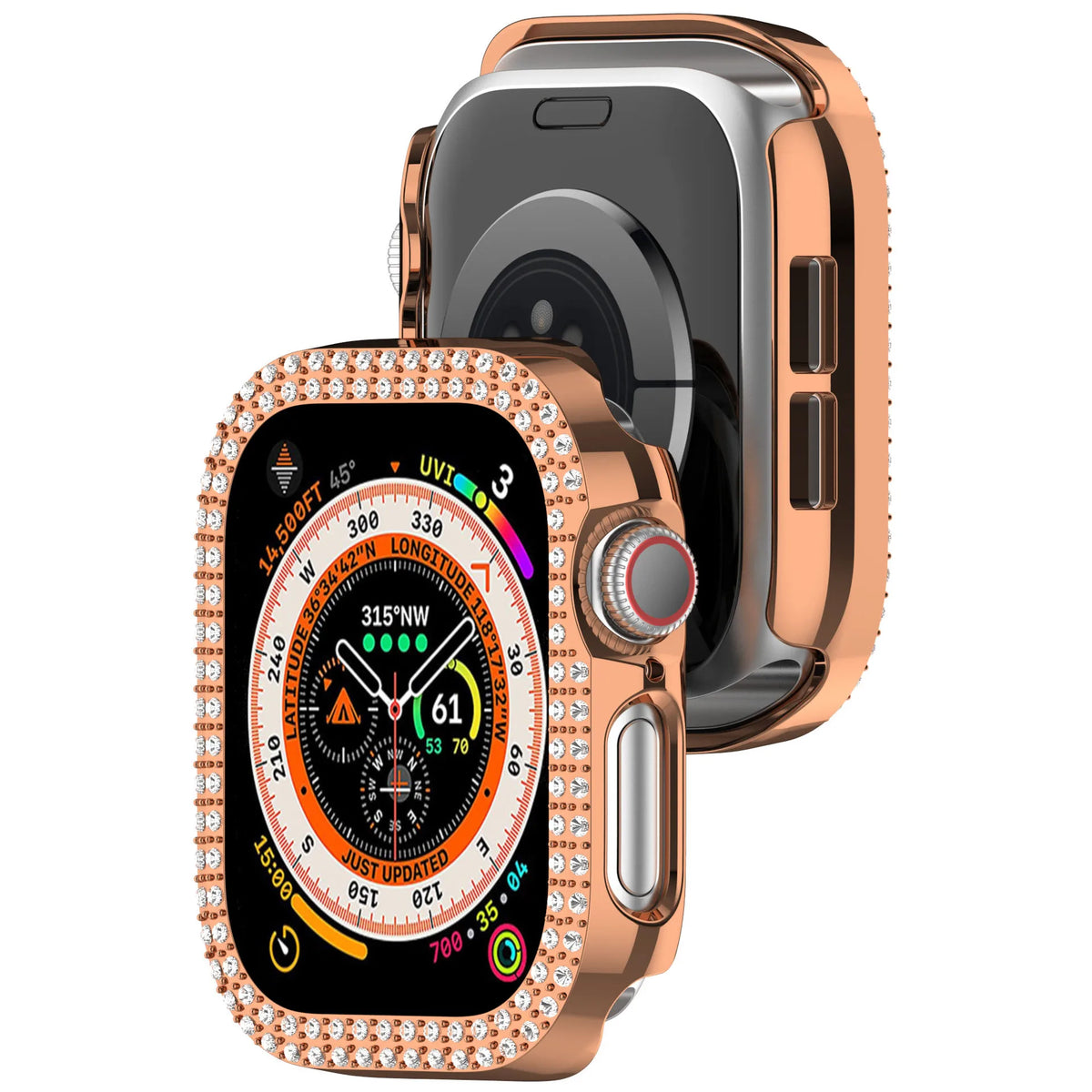 Cover For Apple watch Case 42mm 46mm 44mm 40mm 45mm 41mm Bling Rhinestone PC Bumper Protector Face iWatch Series 10 SE 9 8 7 6 5