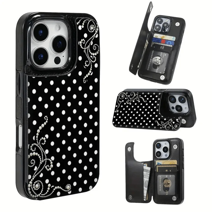 Phone Case: Pearl Polka, TPU Phone Case Features a Pattern Suitable for iPhone 16 Pro Max, 16, 15 Pro, 14 Plus, 13, 12 Series