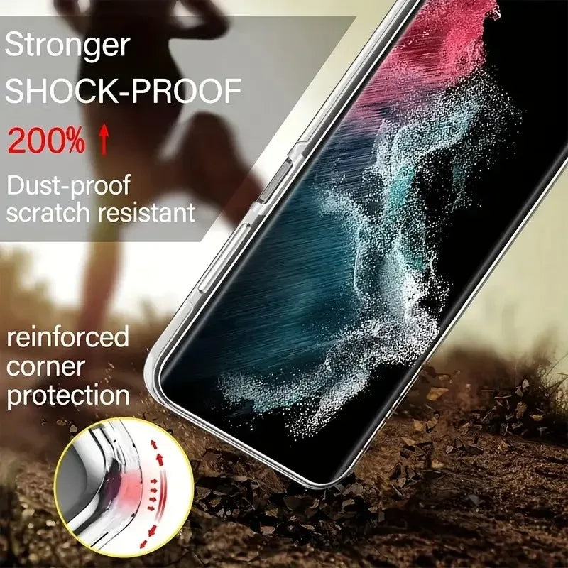 360 Full Body Cover Silicone Case For Samsung Galaxy S24 Ultra S23 Plus S22 S21 FE S20 S10 Lite S9 S8 Double Transparent Cover