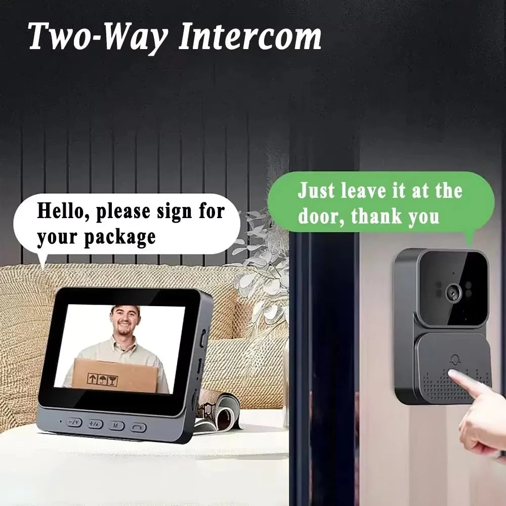 Doorbell Camera Smart Wireless 4G Video Intercom Camera Inteligente Night Vision 4.3 Inch HD Screen For Security Home Apartment