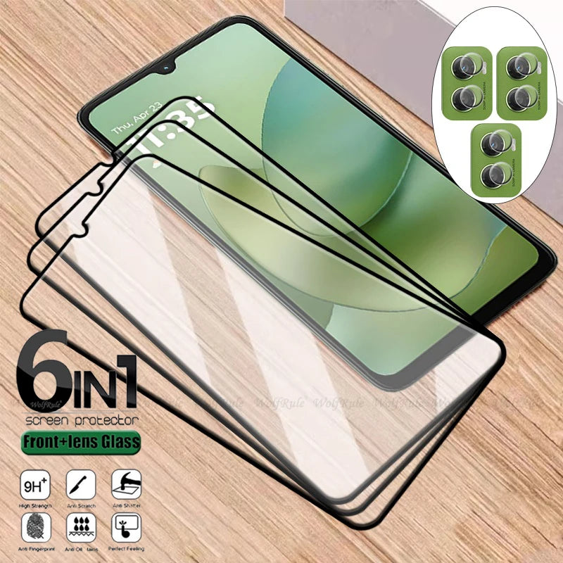 6-in-1 For Moto G06 Glass For Motorola Moto G06 Tempered Glass 9H HD Full Glue Cover Screen Protector For Moto G06 Lens Glass