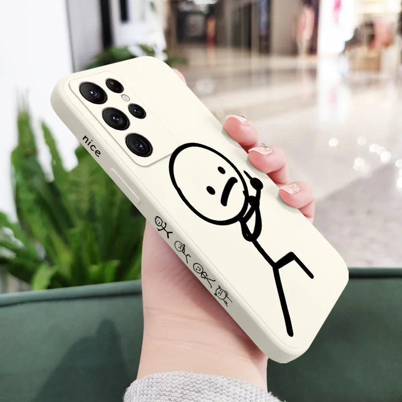 Line Man Phone Case For Samsung Galaxy S25 S24 S23 S22 S21 S20 Ultra Plus FE S10 Note 20 ultra 10 9 Plus Cover