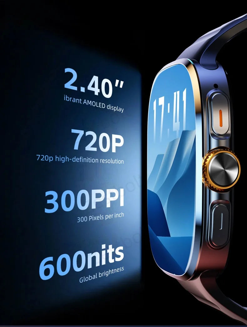 M99 4G 5G Full Netcom Smartwatch 2.4 inch Amoled Screen insert Sim Card GPS WIFI 190° Rotating Camera Game Android Smart Watch