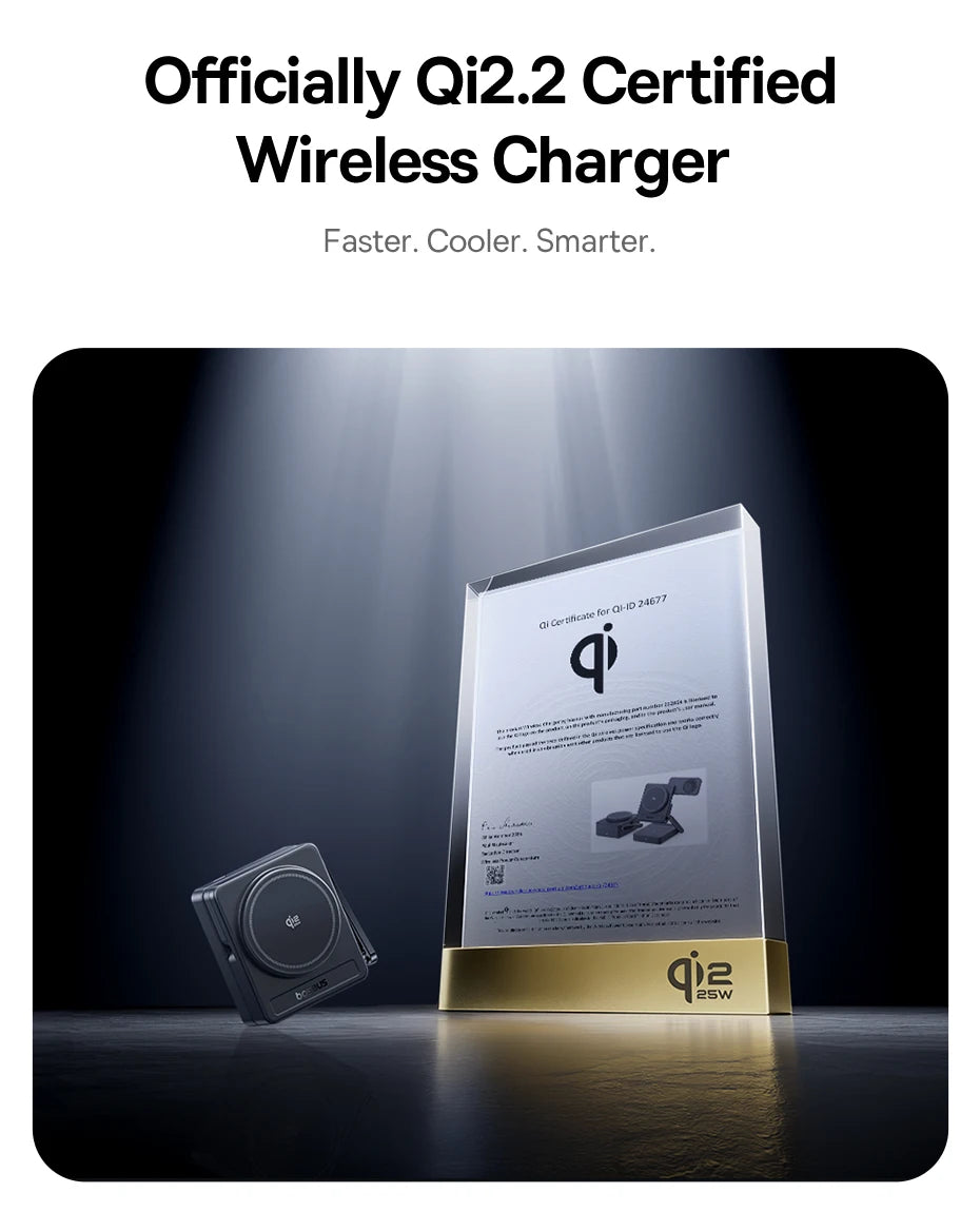 Baseus 3 in 1 Magnetic Wireless Charger Qi2.2 25W Fast Charging For iPhone 17 16 15 14 Apple Watch Earbuds AirPods Pro iWatch