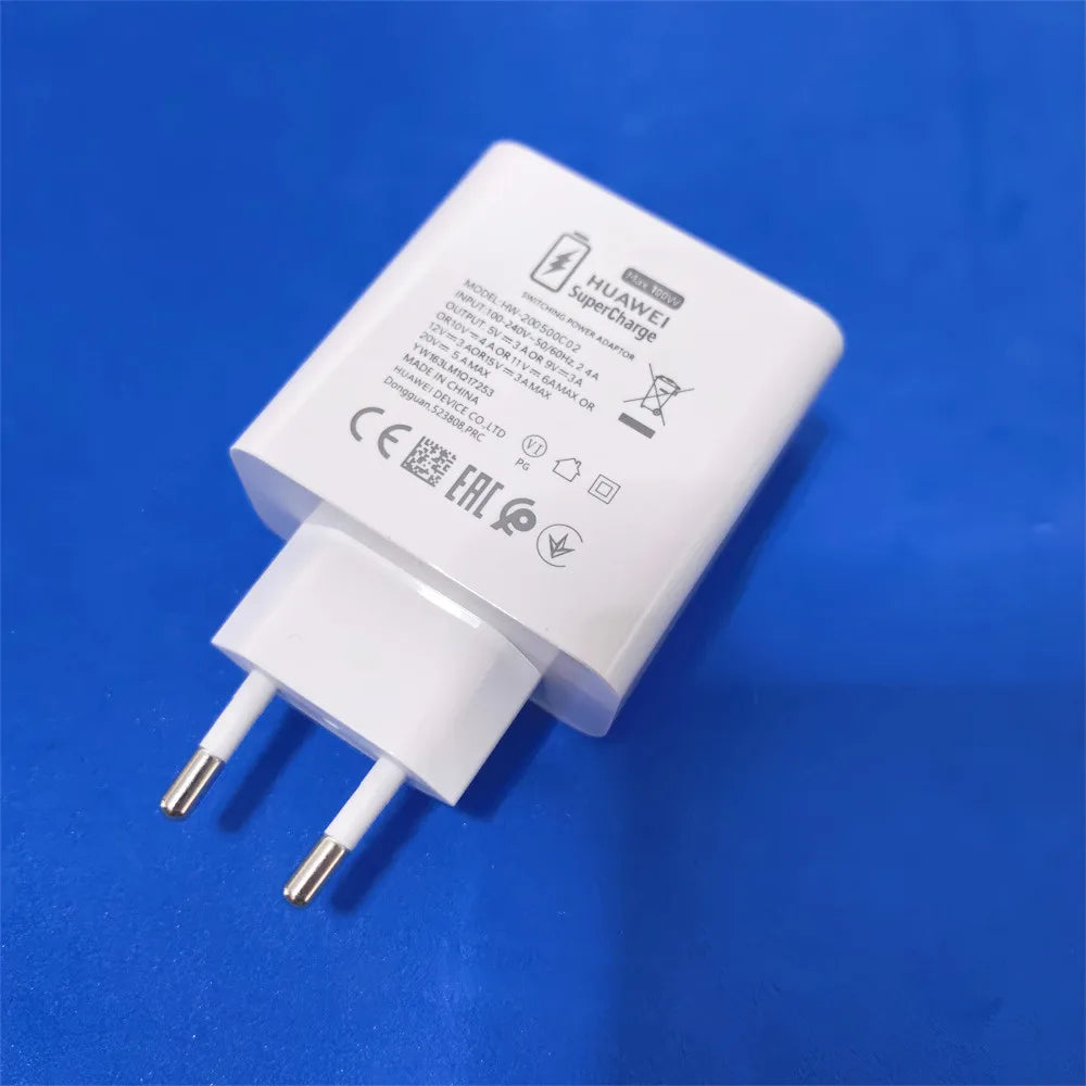 Huawei 100W EU US Charger Super Charge Fast Wall Adapter 6A 1/1.5M Type C Cable For Pura 80 70 Ultra/Pro Mate70 Pro+ Nova 14 13