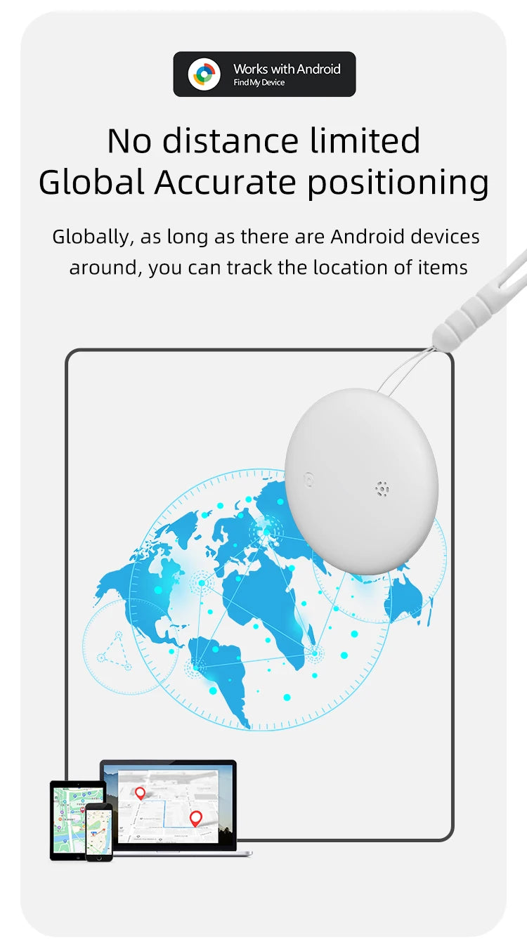 1-4Pcs Anti-Lost Tag Google Find My GPS Tracker Android Finder Compatible with Google Find Hub (Android Only) Key Wallet Finder