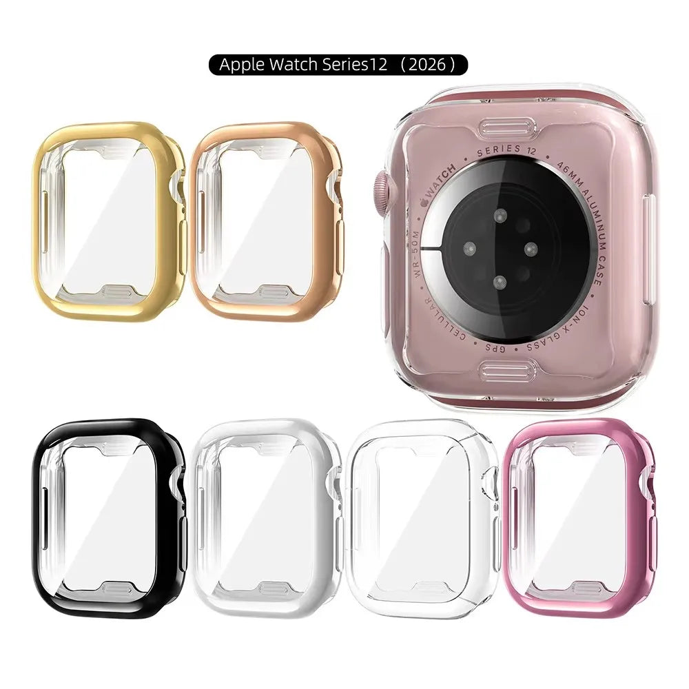 Protective Cover For Apple Watch 12 46mm 42mm Soft TPU Screen Protector bumper Cover Case iWatch Series 12 42/46mm Accessories