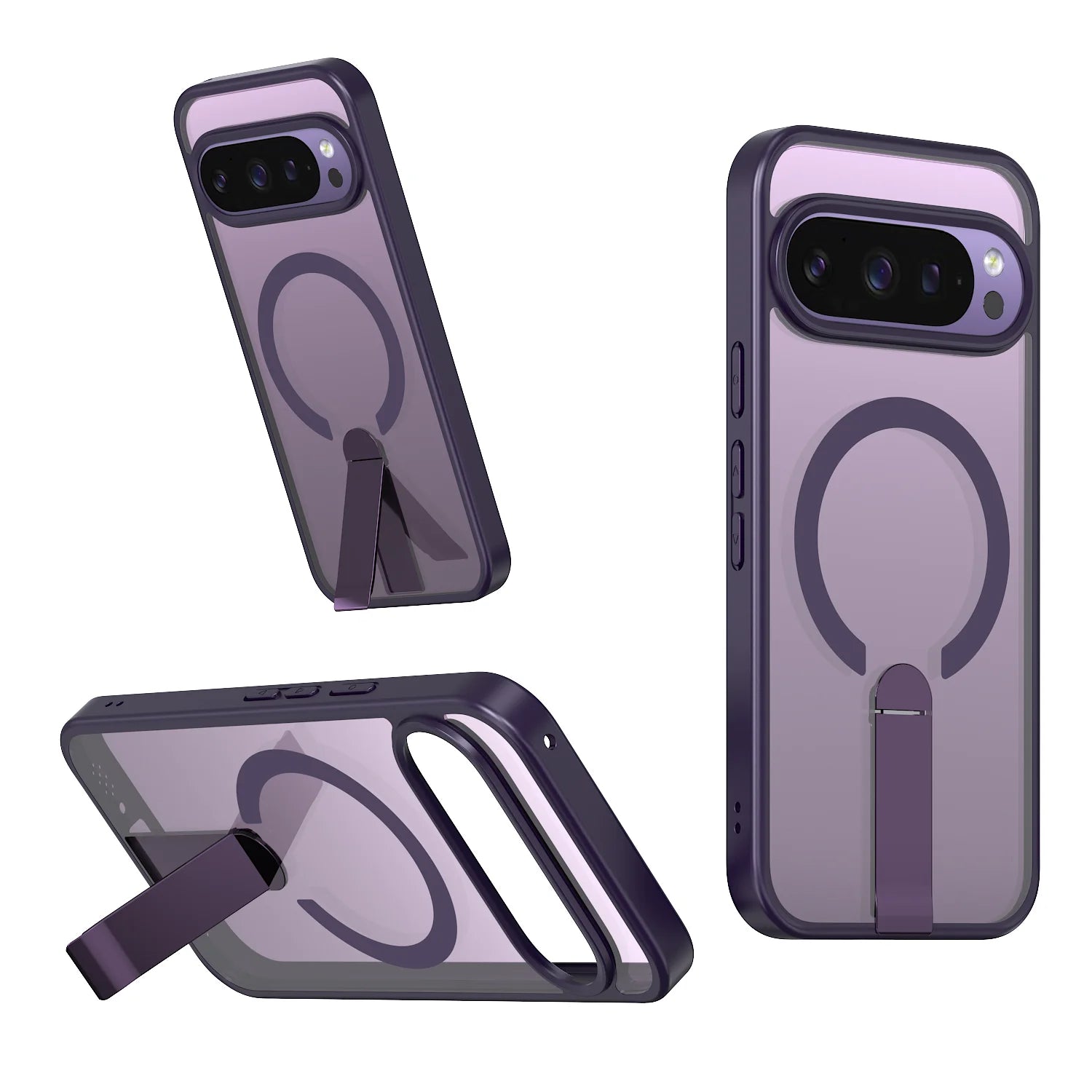 Matte Magnetic Kickstand Case For Google Pixel 9A 10 9 Pro XL Shockproof Anti-Fingerprint Protective Cover