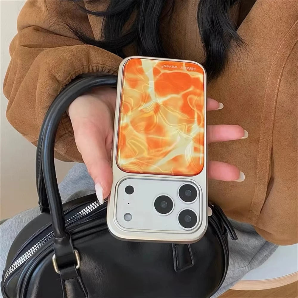 Luxury Water Ripples Pattern Electroplated Resin Casting Phone Case For iPhone 17 Air 16 Pro Max 15 14 Plus 13 12 11 Back Cover