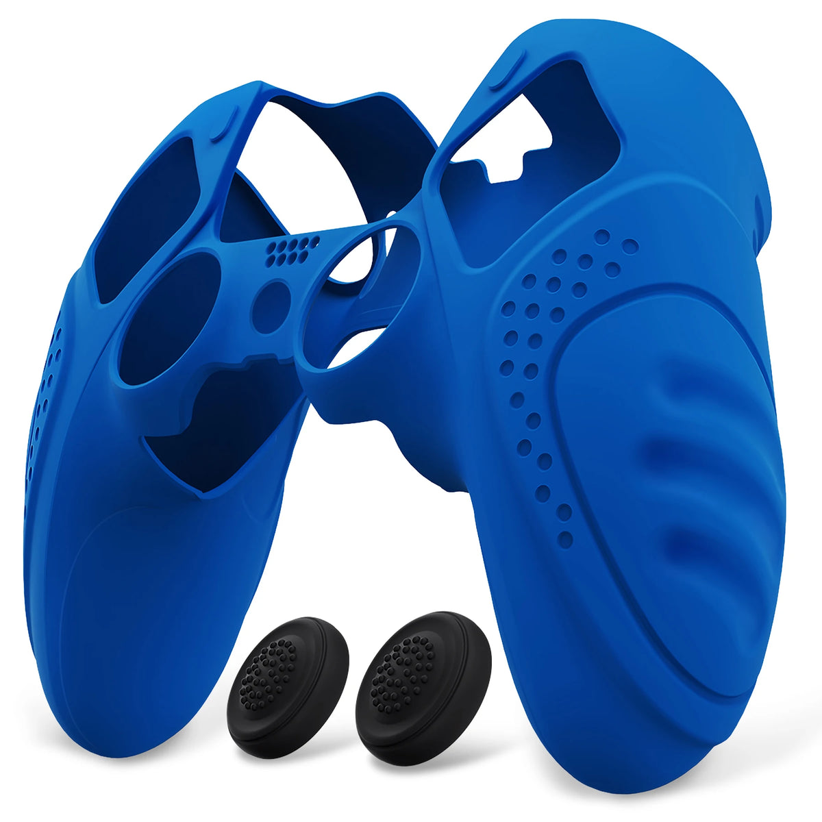 PlayVital Anti-Slip Silicone Cover for PS5 Edge Controller, Rubber Protector Case with Thumb Grip Caps - Guardian Edition Series