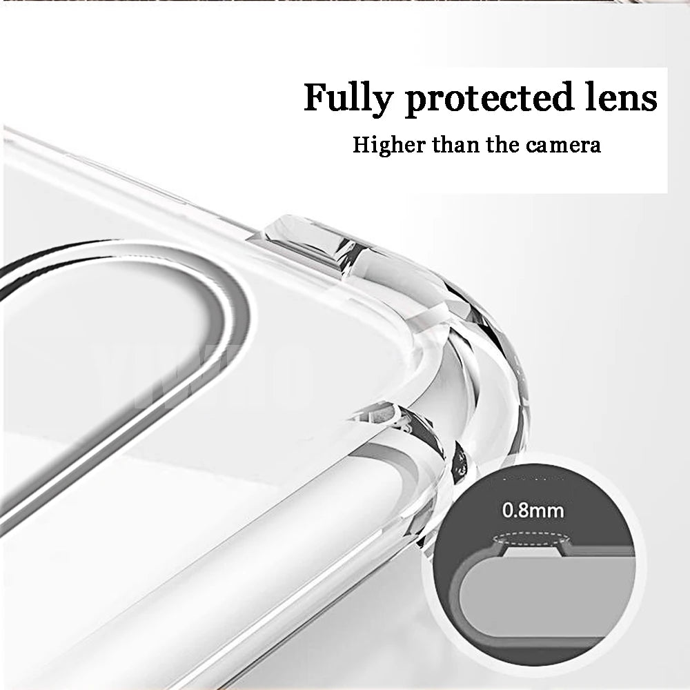 Airbag Transparent Phone Case for Google Pixel 9a 8a 7a 6a 9 8 7 6 Pro XL 5a Protective Len Shockproof Back TPU Clera Soft Cover