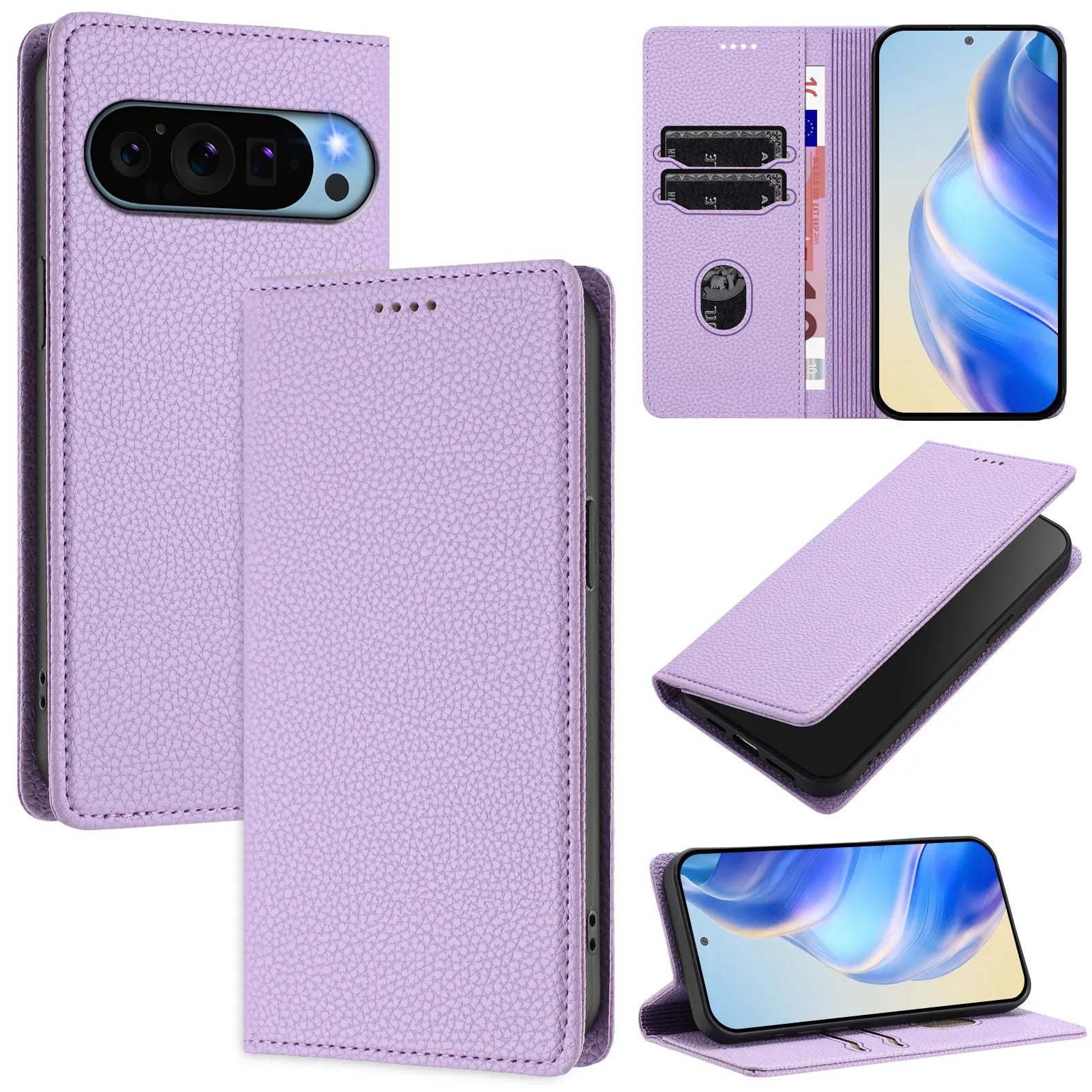 Flip Leather Phone Case for Google Pixel 6 7 8 9 Pro XL Pixel 9A 8A 7A 6A Matte Wallet Case for Pixel 5A 5XL Card Holder Cover