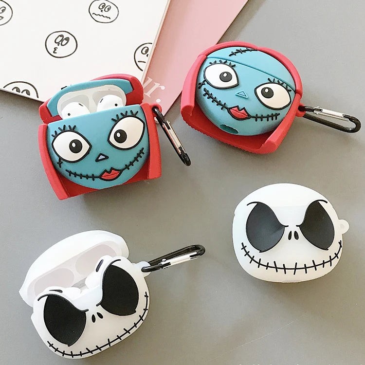 Luminous Skull For Airpods 4 Case 2024,3D Silicone Earphone Cover For Airpods Pro 2 Case/Airpods 3 2 1  Case For Kids Funda