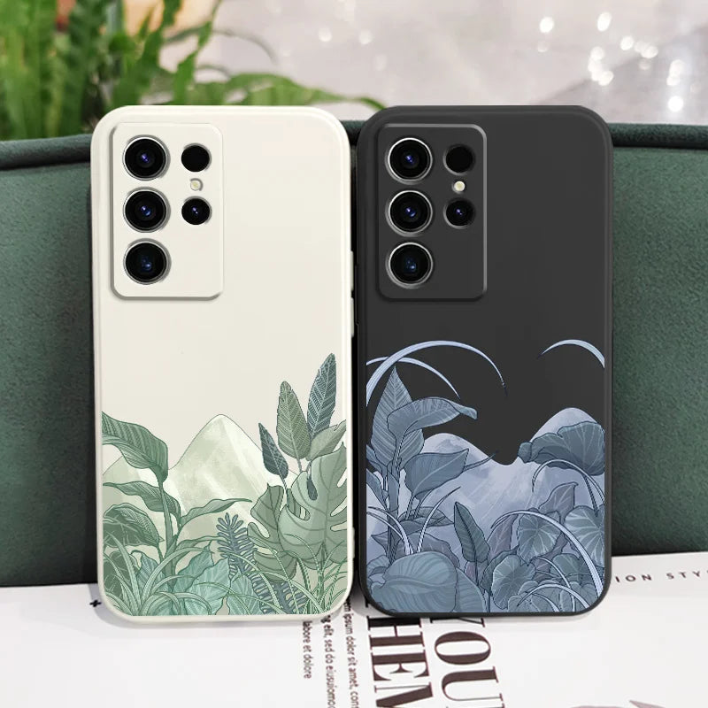 Forest Plant Phone Case For Samsung Galaxy S25 S24 S23 S22 S21 S20 S10 S10E Ultra Plus FE Note 20 Ultra 10 Plus Cover
