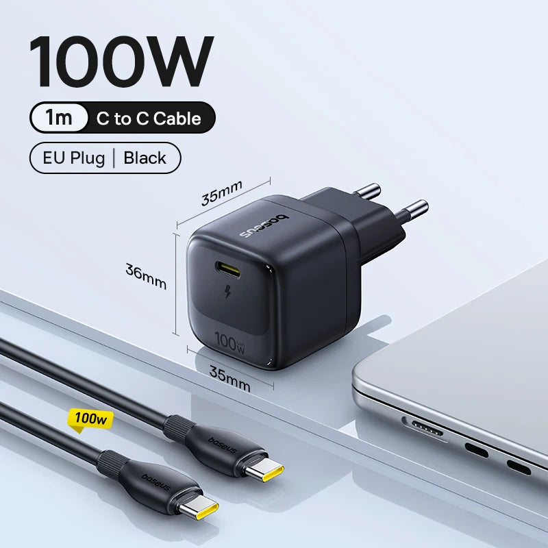 【Mini Charger】Baseus 100W Fast Charger USB C Charger Quick Charging For iPhone 17 16 Pro Max iPad Tablet Xiaomi GaN Charger
