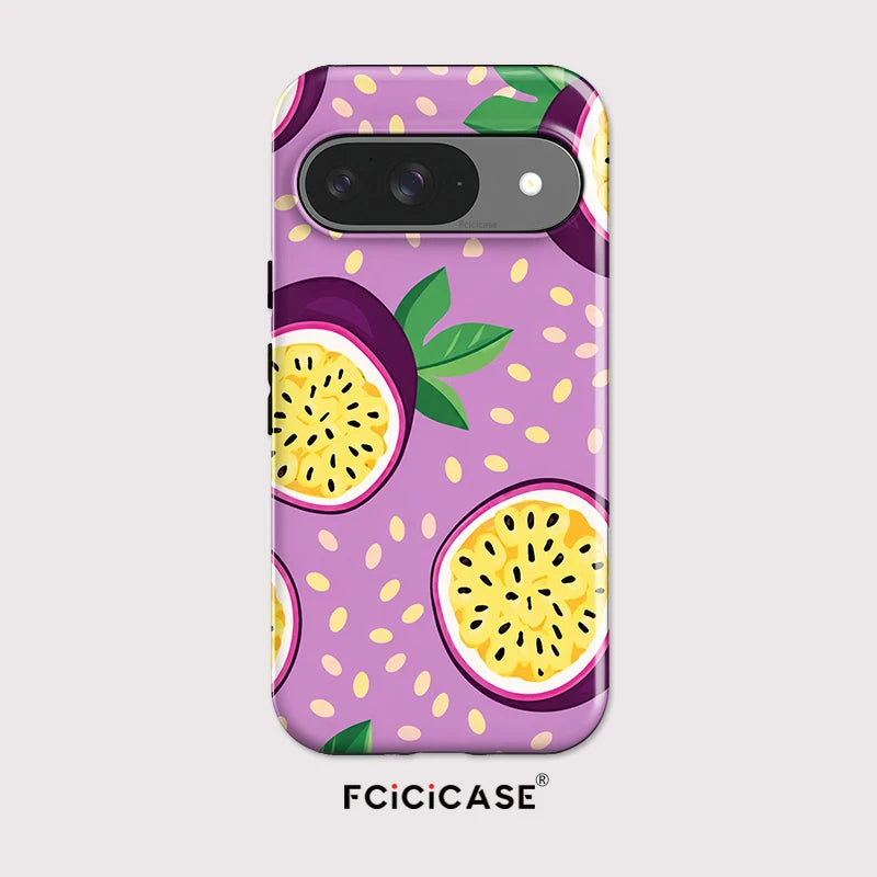 Fcicicase Acrylic Phone Case For Google Pixel 9 10 Pro XL 8 9 10 Pro 7A 8A 10A Matte Passion Fruit Pattern Shockproof Cover
