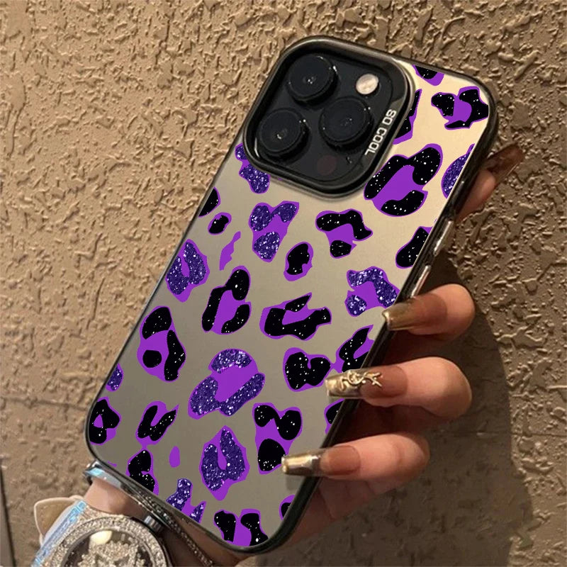 Shining Purple Leopard Print Phone Case For Samsung Galaxy S26 S25 Ultra S24 Plus S23 FE S22 S21 S20 A16 A54 A53 A34 A55 Cover
