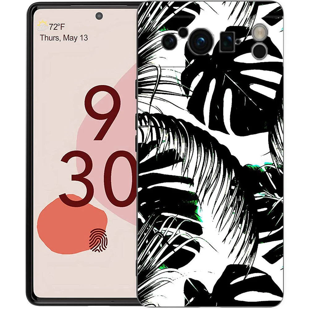 Leaves Monstera Green Phone Case For Google Pixel 10 9 8 7 6 Pro XL 9A 8A 6A 7A 5G Soft Shockproof TPU Black Cover