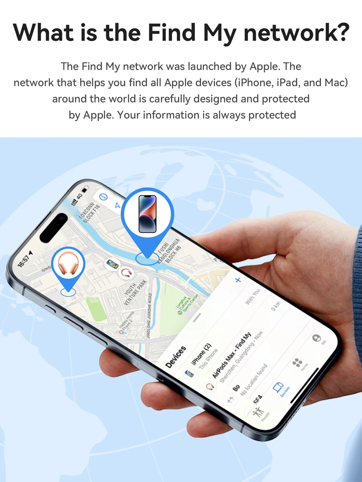 HOCO E94 Airtag GPS Intelligent Positioning Pets Dog Key Trackers Smart Anti-lost Device with Case Tracking Find My Elderly Kids