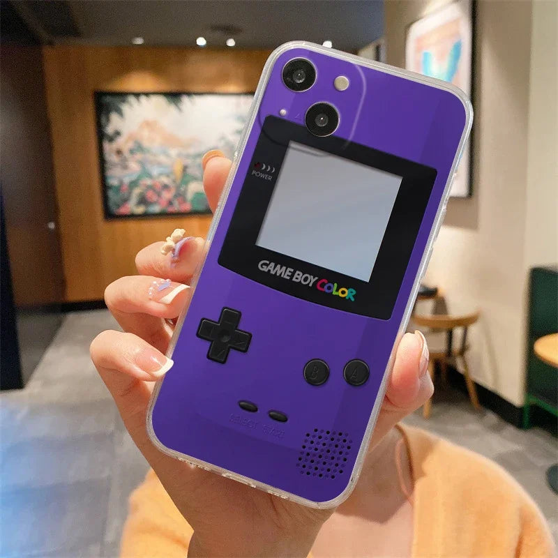 Gameboy Boy Game Model Phone Case For iPhone 17 16 15 11 12 14 13 Pro Max Mini X XS XR 7 Plus 17E Air Shockproof Silicone Cover