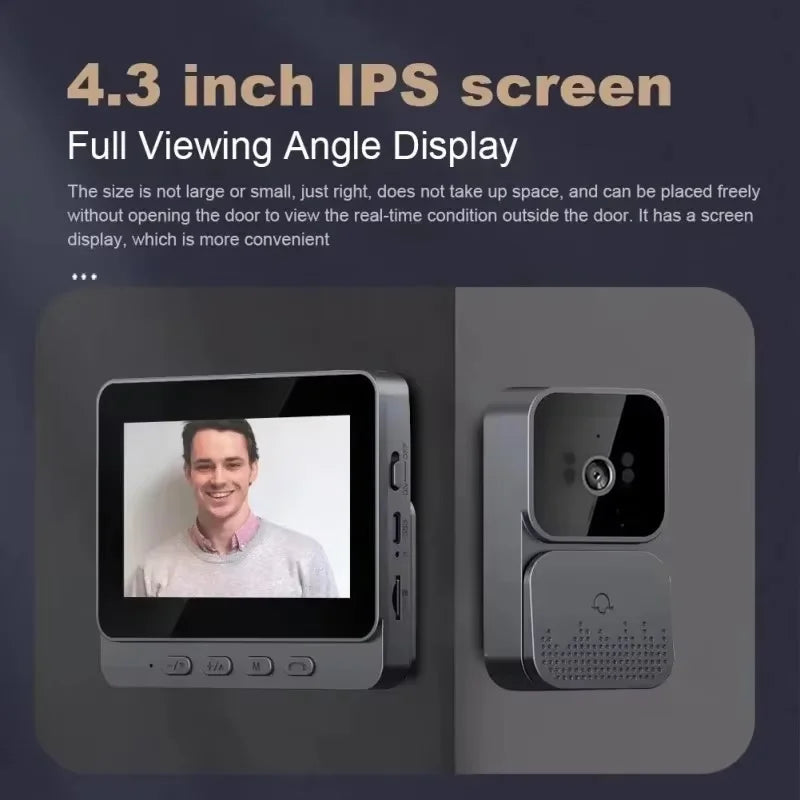 Doorbell Camera Smart Wireless 4G Video Intercom Camera Inteligente Night Vision 4.3 Inch HD Screen For Security Home Apartment