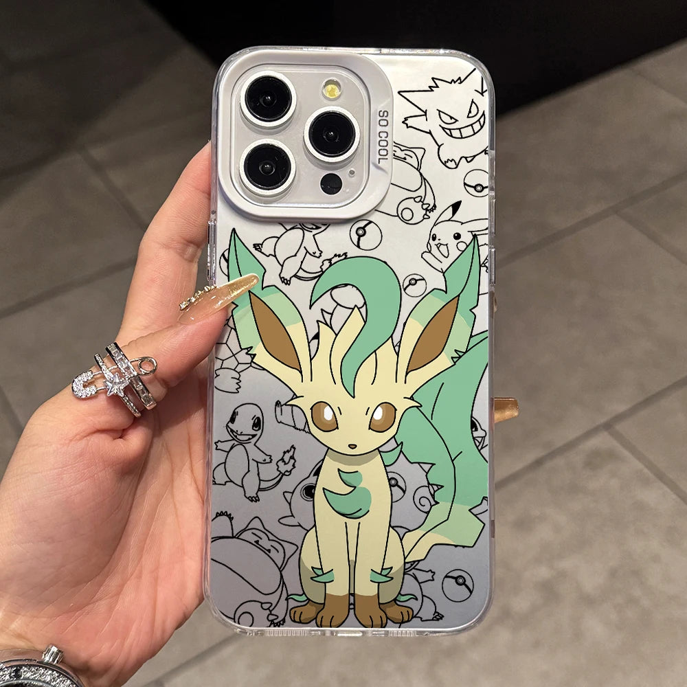 Cartoon Pokemons Umbreons Phone Case for Samsung Galaxy S26 S25 Edge S24 S23 S22 S21 FE S20 Ultra Plus 5G Silver Hard Cover