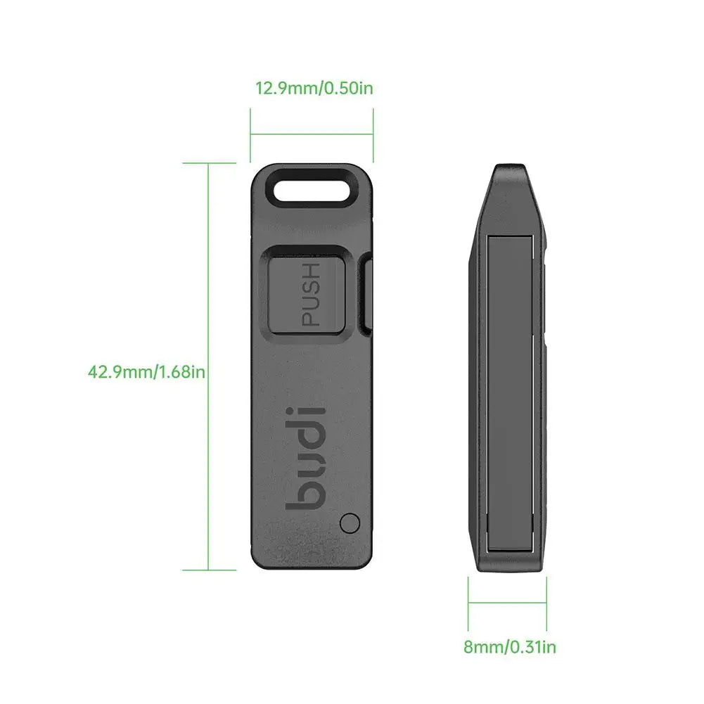 BUDI Anti-Lost Sim Card Eject Pin Needle Plastic Storage Box Mobile Phone Steel Ejector Pin SIM TF Card Tray Opener Keyring