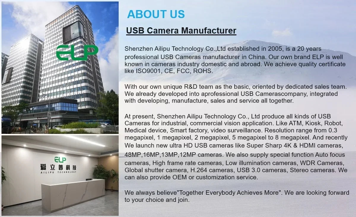 ELP 48MP USB Camera IMX586 8K CMOS UVC Mini USB Webcam Industrial Video Camera with 3.6-10mm Varifocal Zoom Lens
